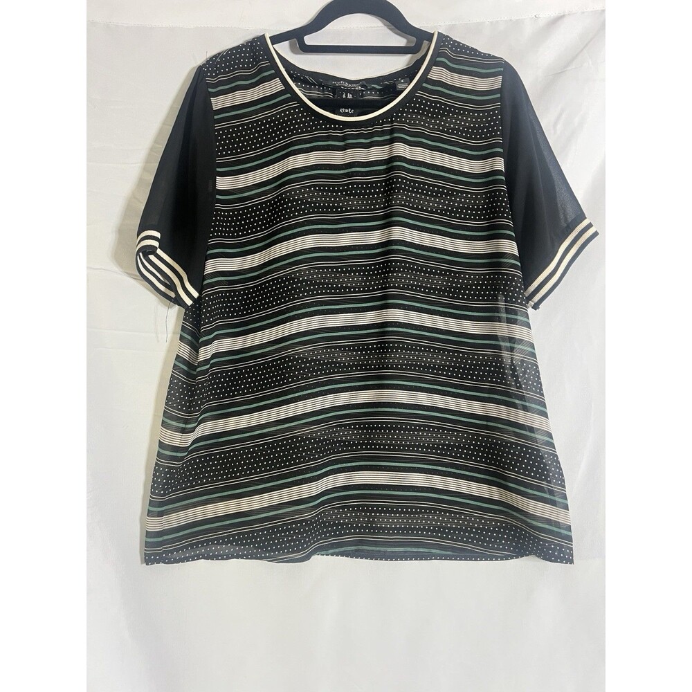 Scotch & Soda Silk Blouse Women’s 4 Stripe Polka Dot Mixed Print Shirt
